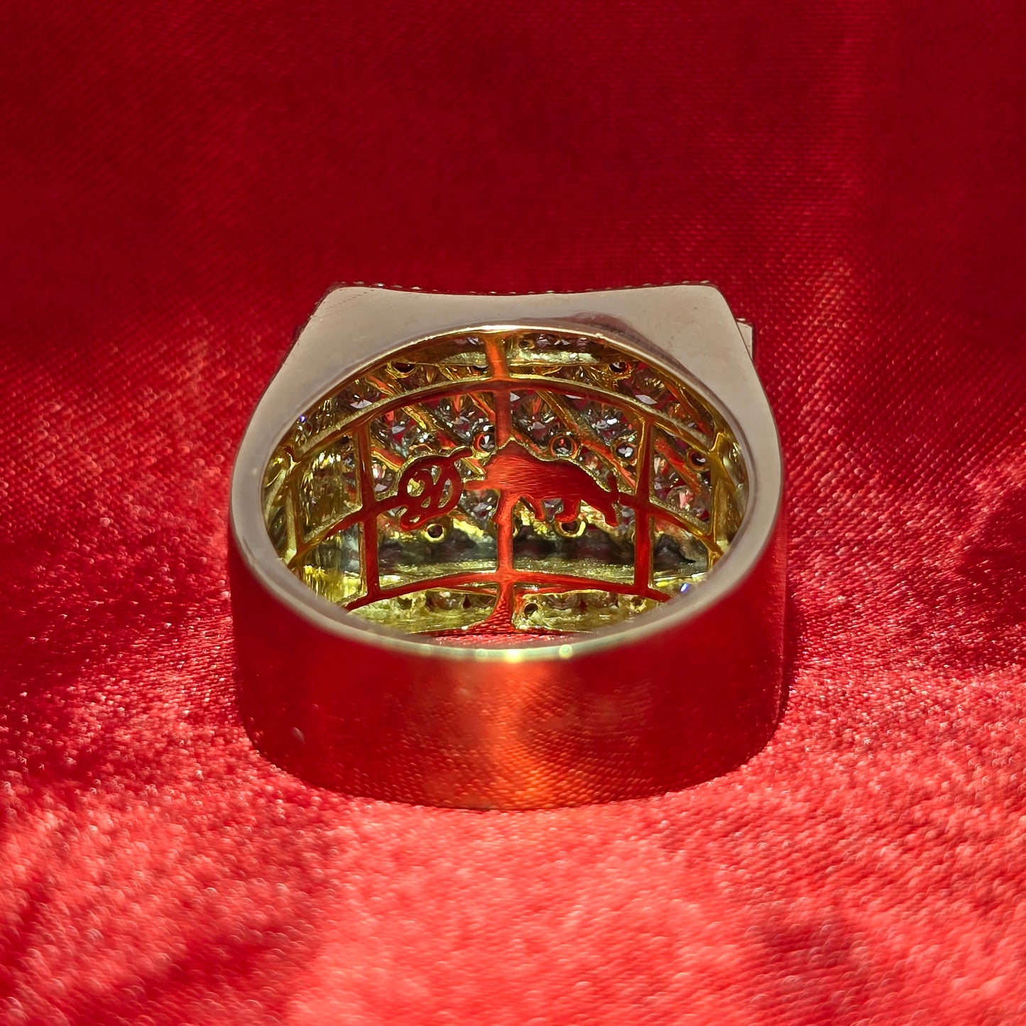 Men’s Rectangle Cluster Pinky Ring 2.00 CTW | 10K Yellow Gold Diamond Iced-Out Ring