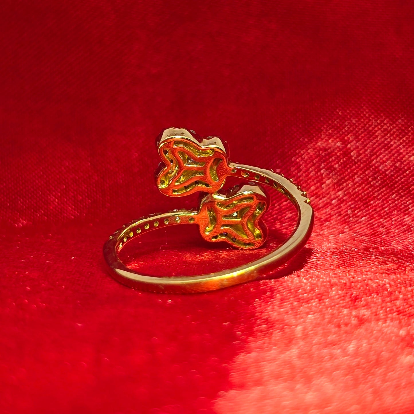 Diamond Clover Ring 0.35 ctw 10K Yellow Gold
