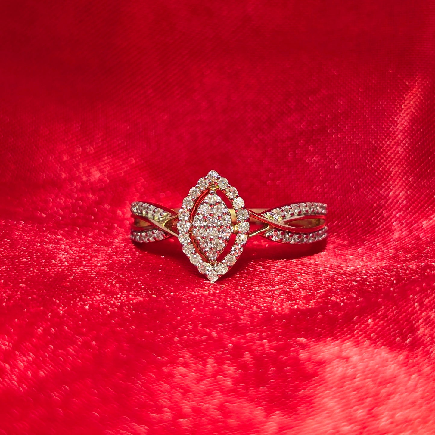Diamond Marquise Shape Ring 0.28 ctw 10K Yellow Gold