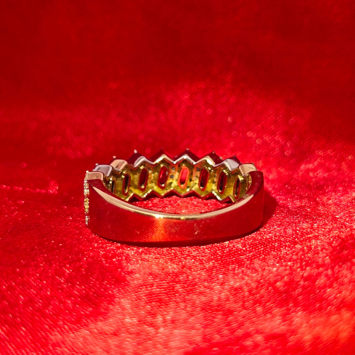 Diamond Cuban Link Ring 0.50 ctw 10K Yellow Gold