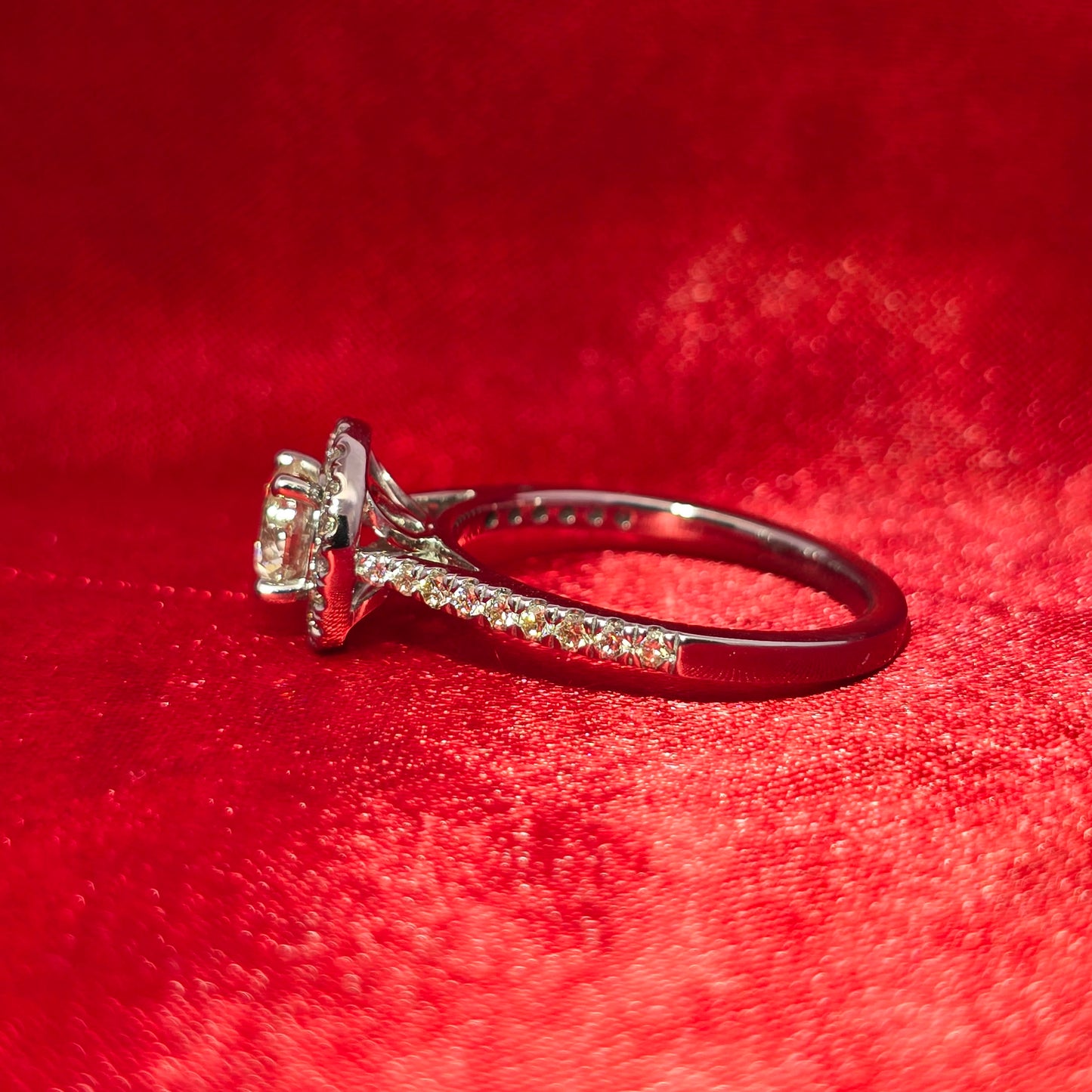 Diamond Round Cut Ring 1.06 ctw 14K White Gold