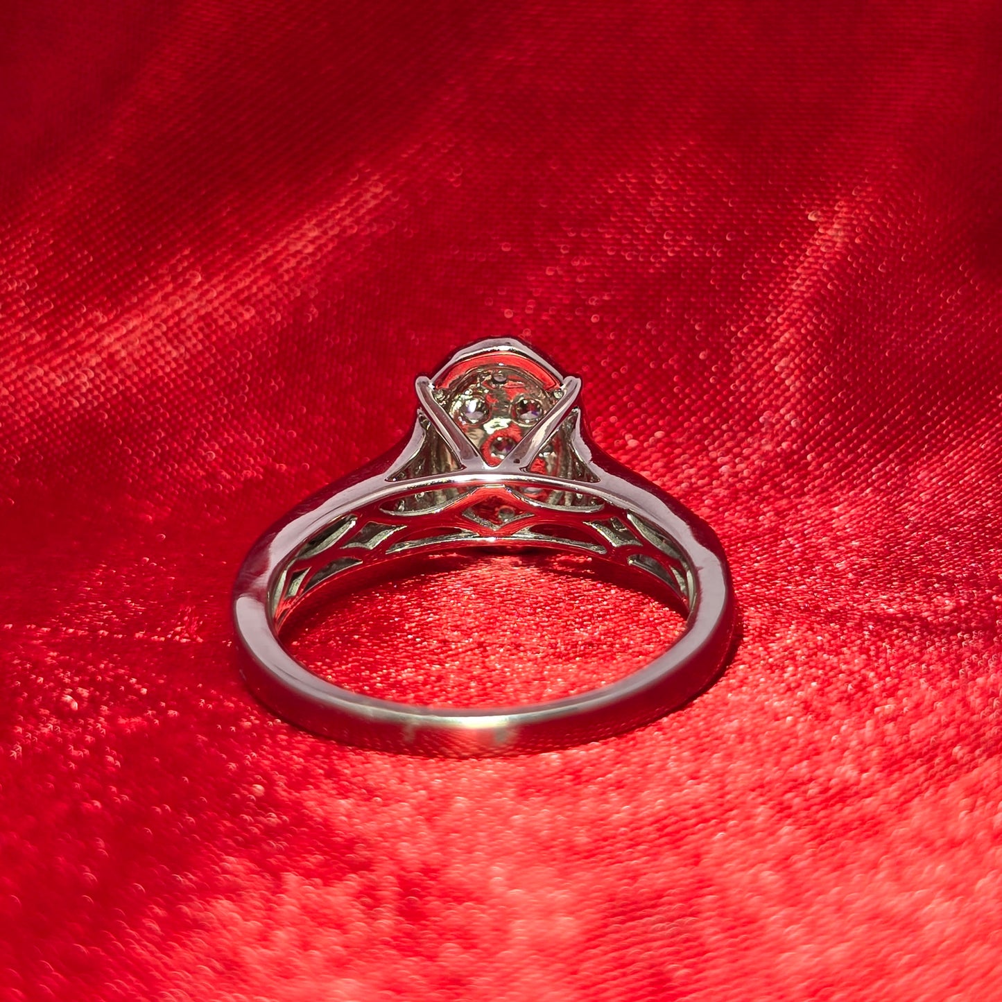 Diamond Oval Shaped Ring 0.60 ctw 14K White Gold