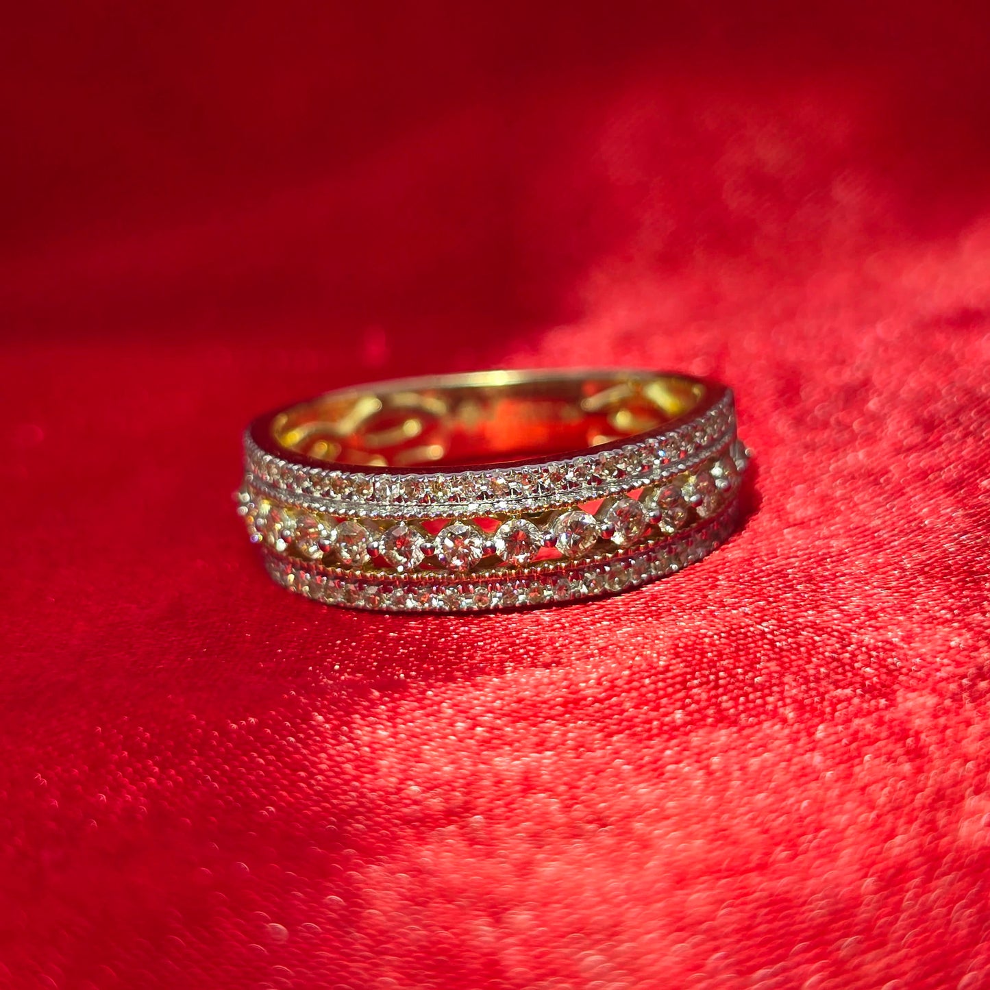 Diamond Wedding Set Ring 1.32 ctw 10K Yellow Gold