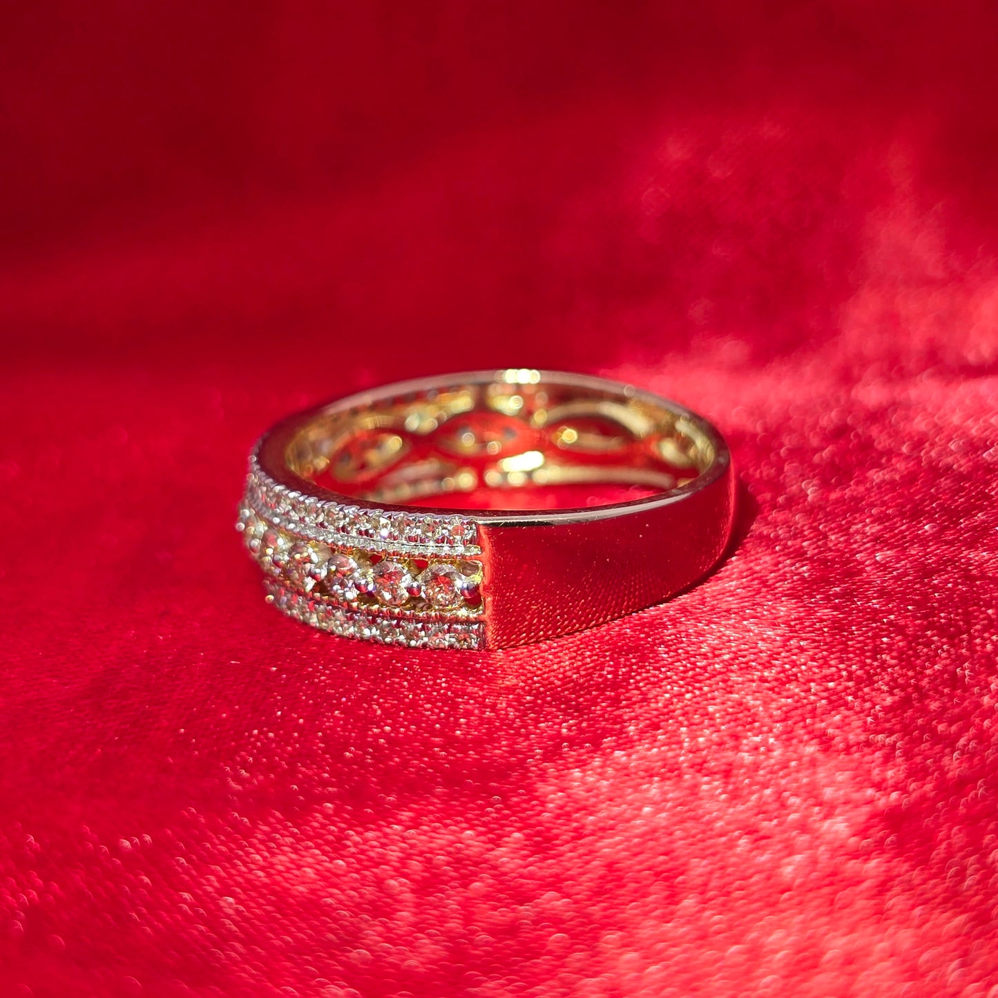 Diamond Wedding Set Ring 1.32 ctw 10K Yellow Gold