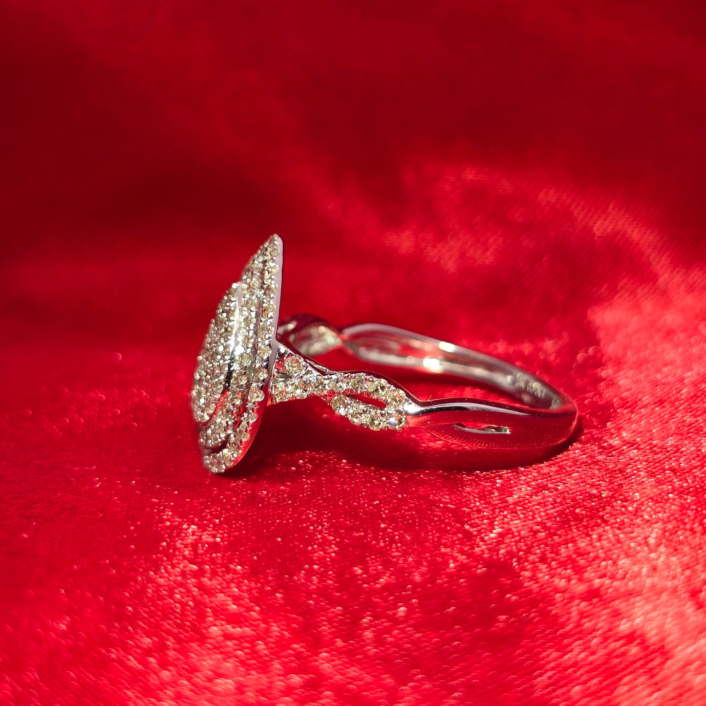 Diamond Pear Drop Ring 0.73 ctw 10K White Gold