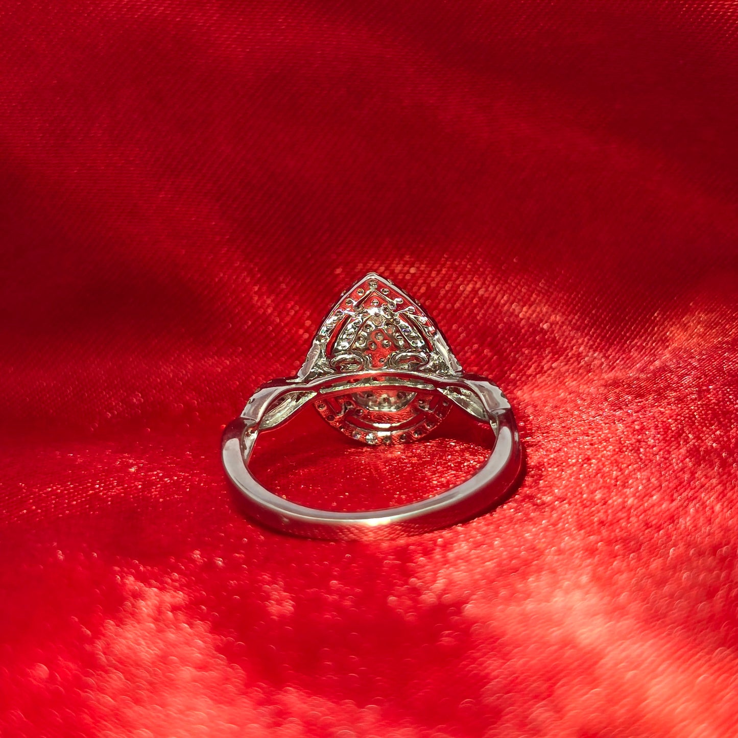 Diamond Pear Drop Ring 0.73 ctw 10K White Gold