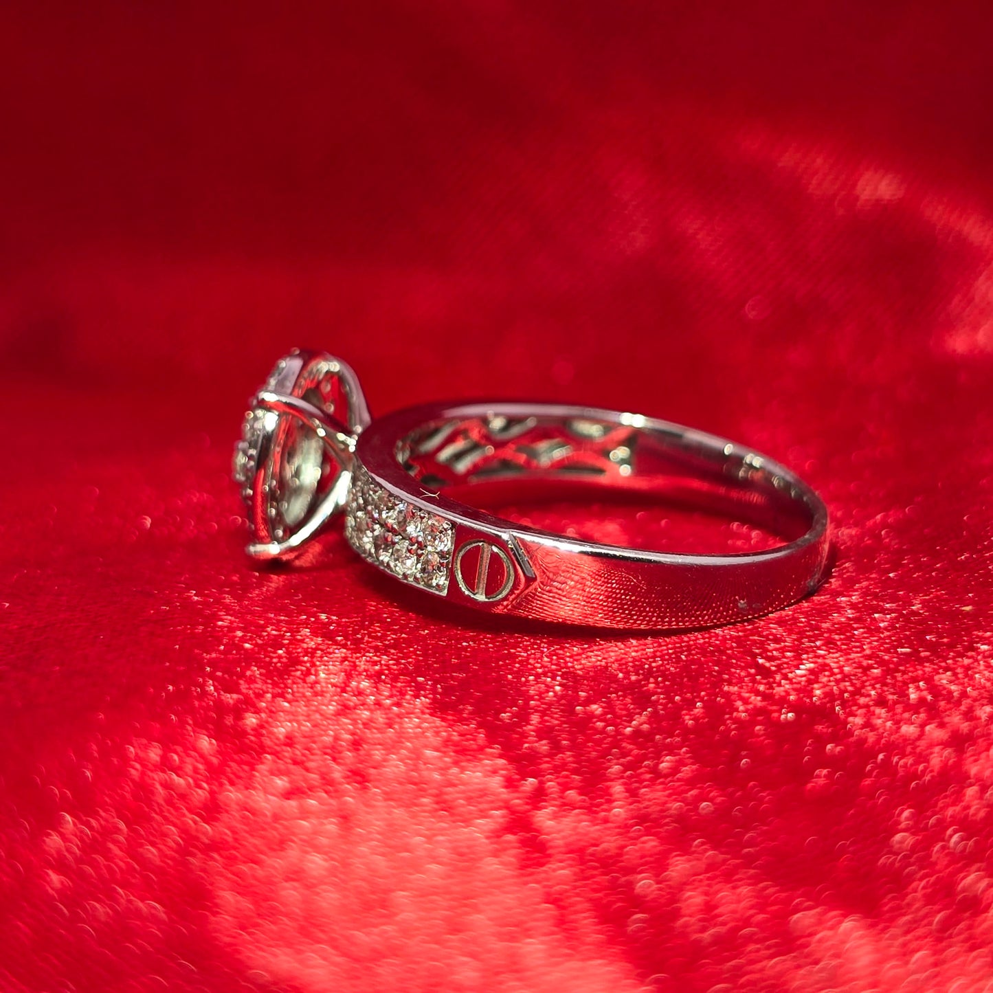 Diamond Wedding Set Ring 0.97 ctw 14K White Gold