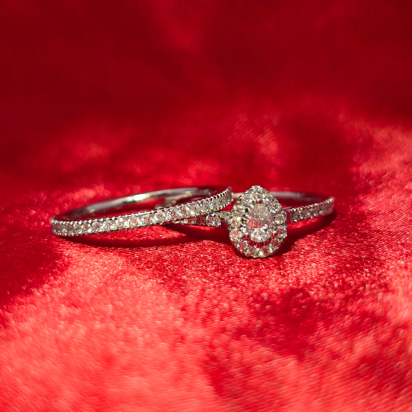 Diamond Pear Drop Ring 0.12 ctw 14K White Gold