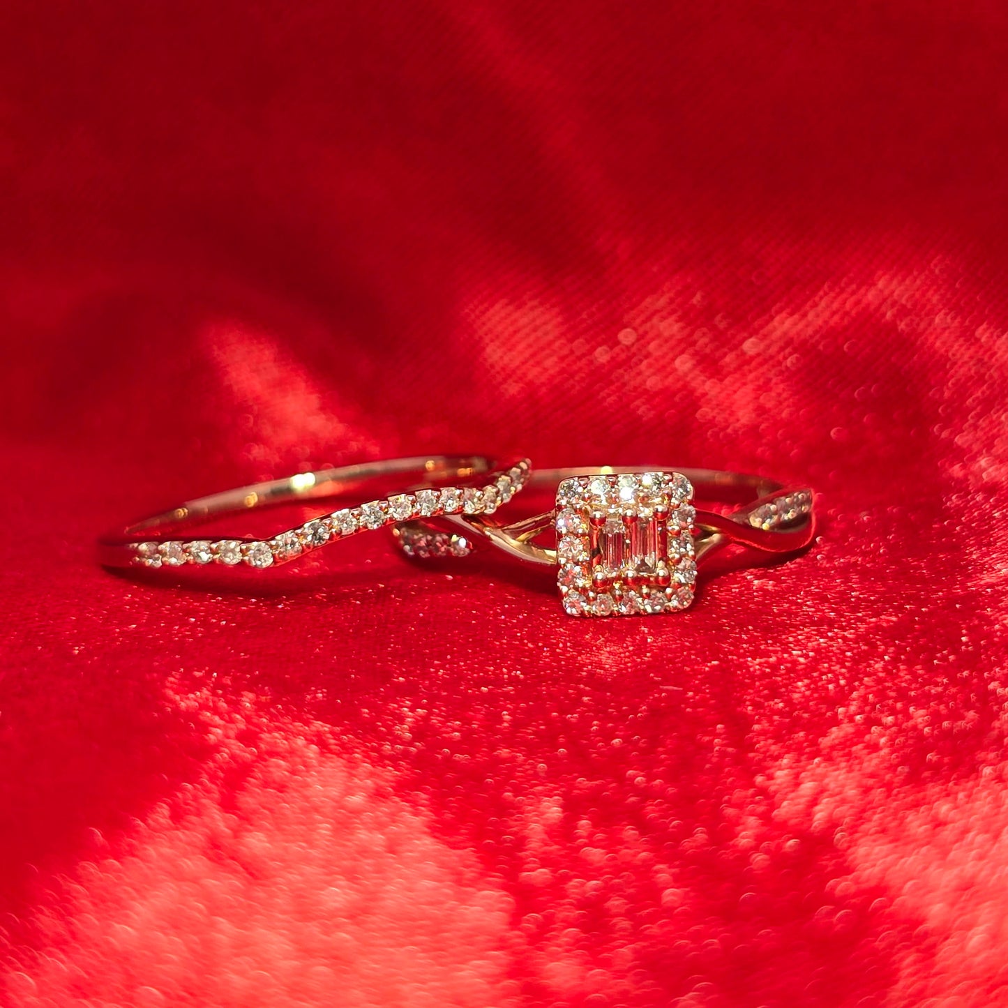 Diamond Square Ring 0.25 ctw 10K Yellow Gold