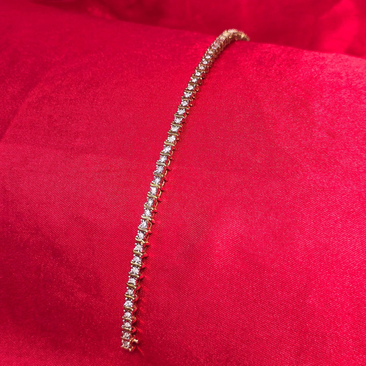 Women's Diamond Tennis Bracelet 1 ctw 10K Yellow Gold 7"