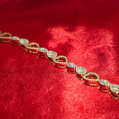 Women's Infinity Heart Bracelet 1.50 ctw Diamond 10K Yellow Gold