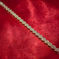 Women's Flower Bracelet 2.60 ctw Diamond 10K Yellow Gold