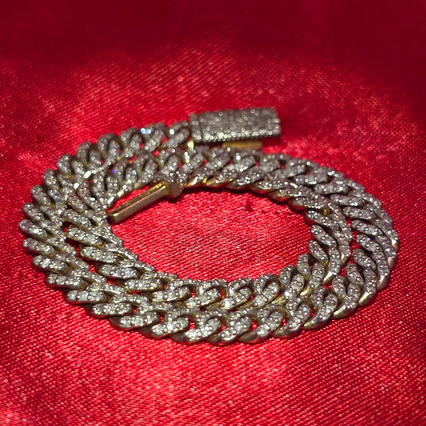 5.5MM Cuban Link Bracelet 2.36 ctw Diamond 10K Yellow Gold