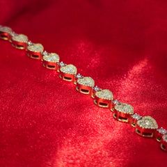 Women's Heart Bracelet 1.50 ctw Diamond 10K Yellow Gold