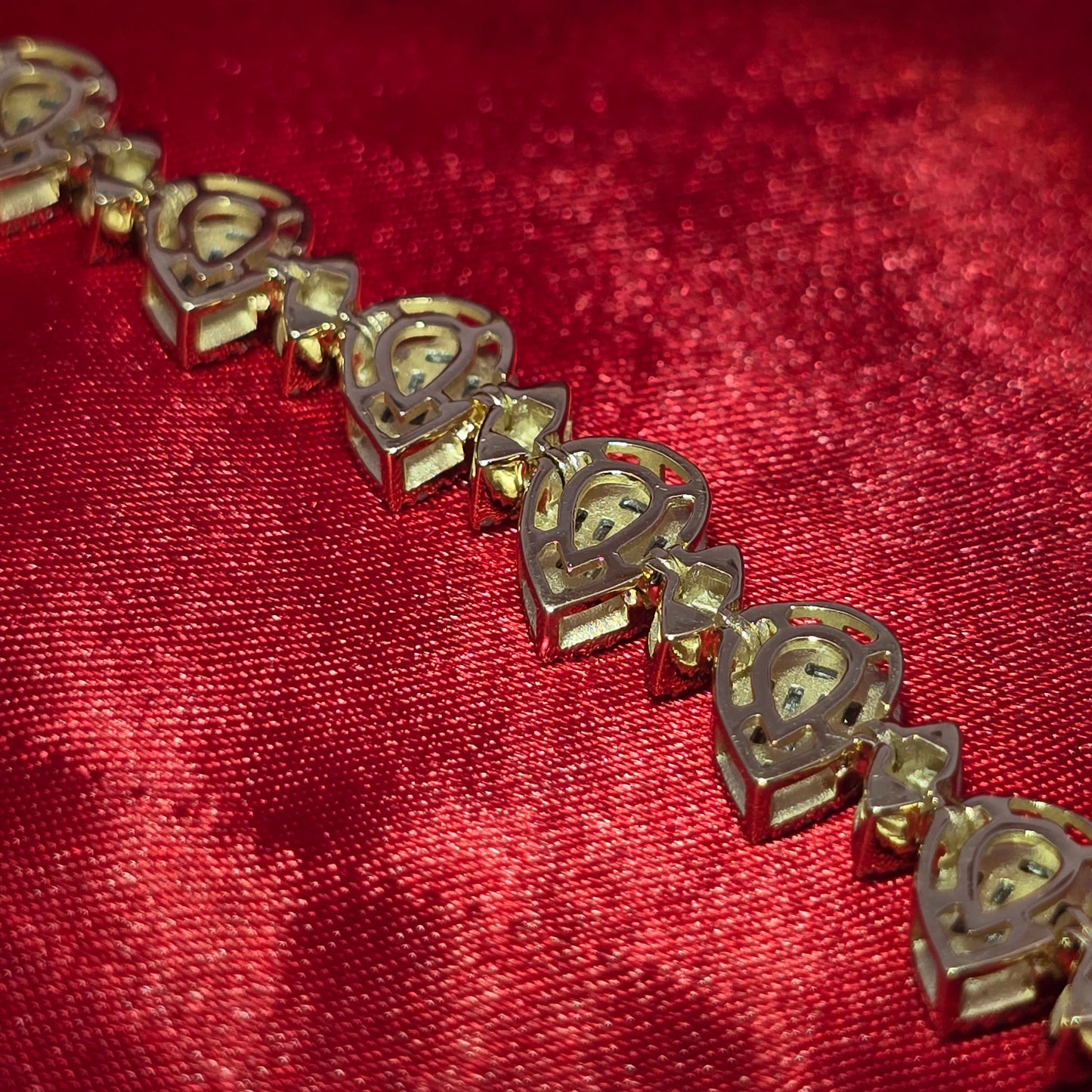 10K Yellow Gold Pear & Marquise Diamond Cluster Cuff Bracelet 2.50ctw