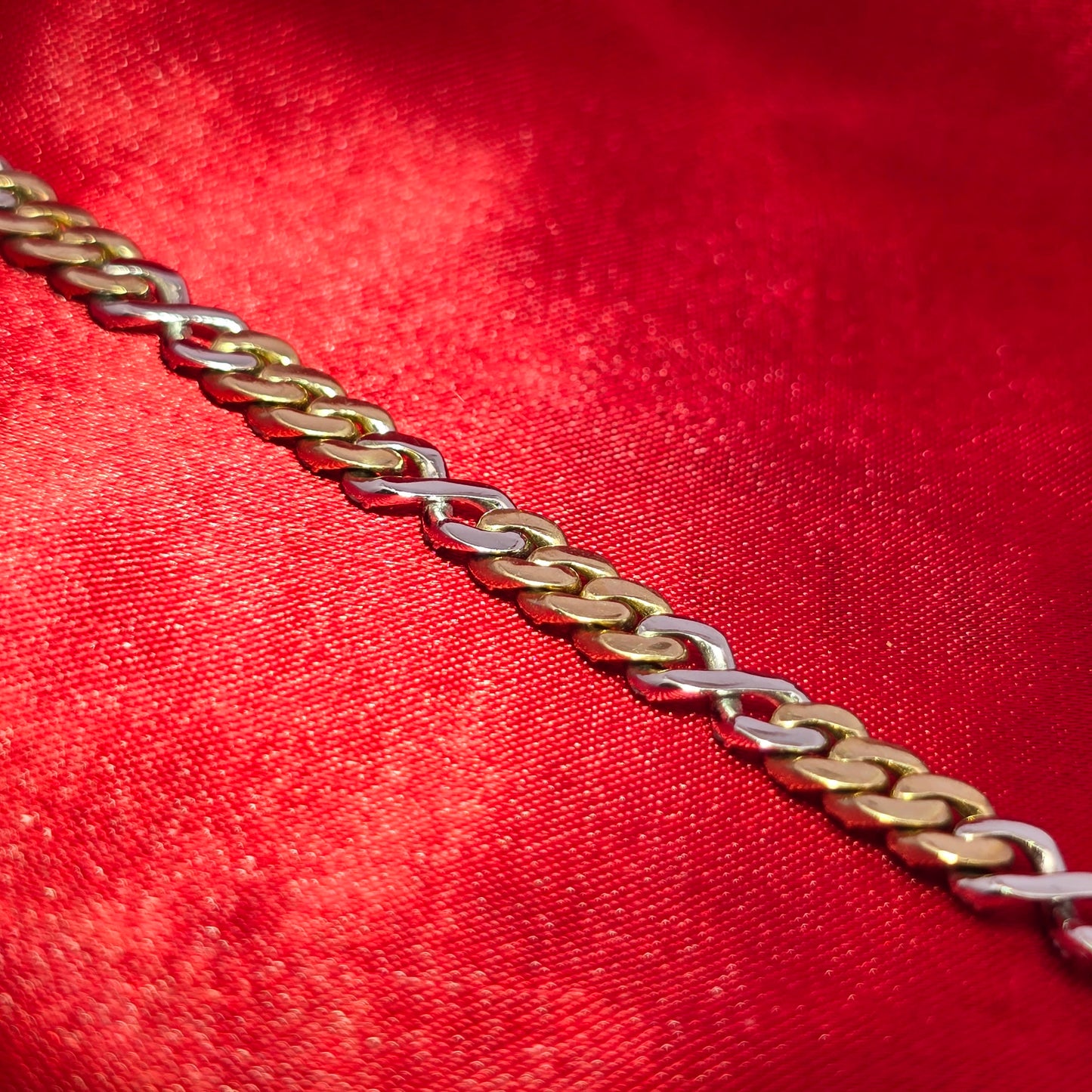 10K Yellow & White Gold Diamond Cuban Infinity Link Bracelet 1.89ctw