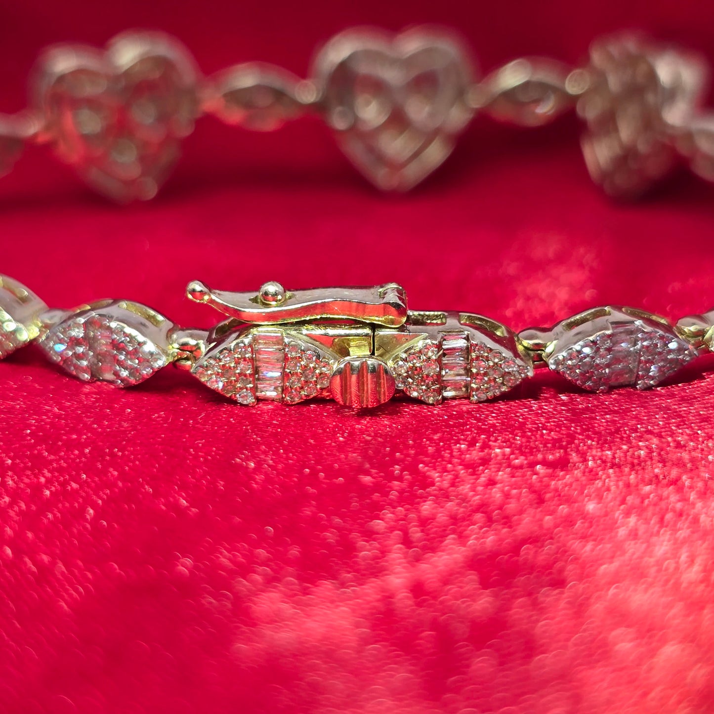 10K Yellow Gold Marquise & Heart Diamond Bracelet 2.05ctw