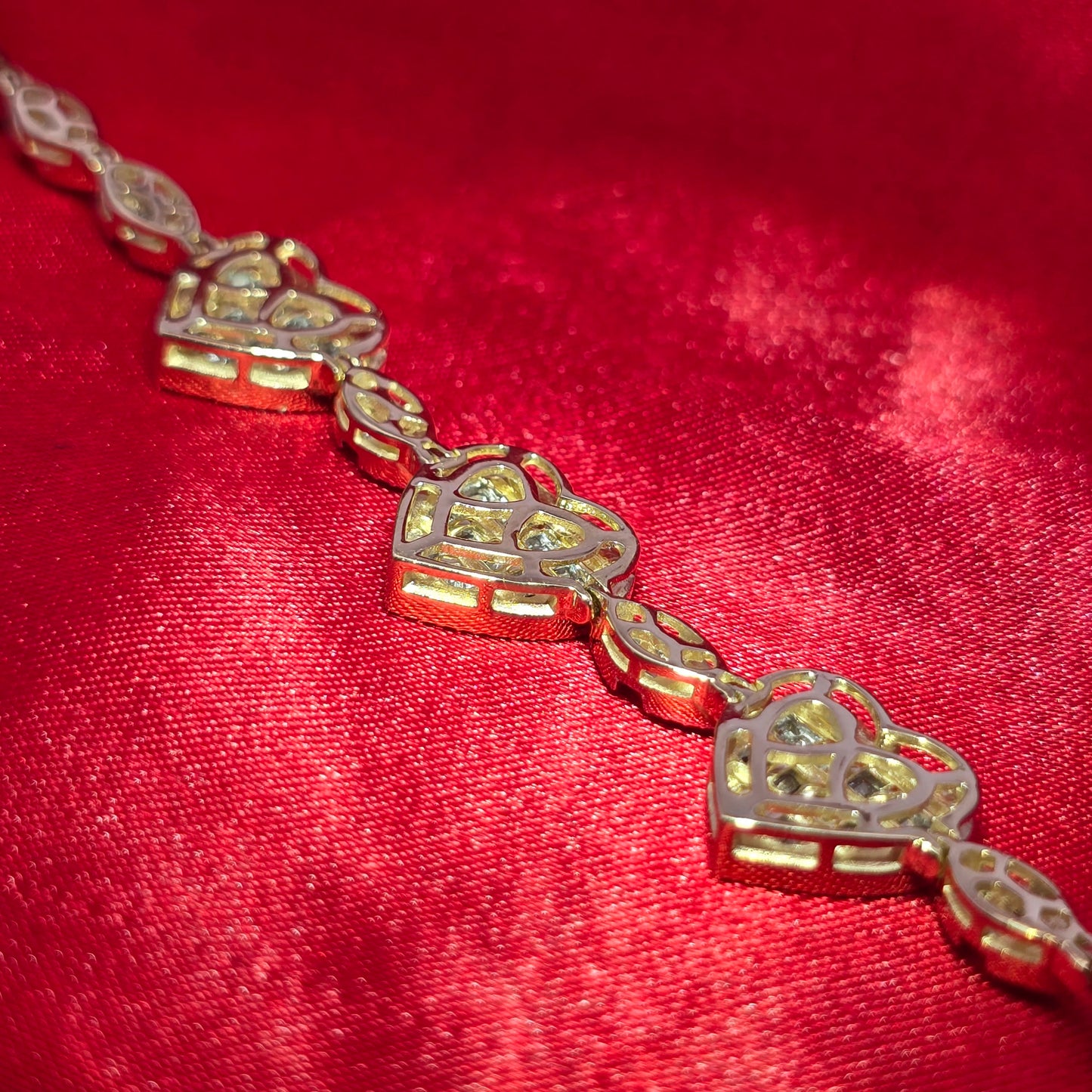 10K Yellow Gold Marquise & Heart Diamond Bracelet 2.05ctw