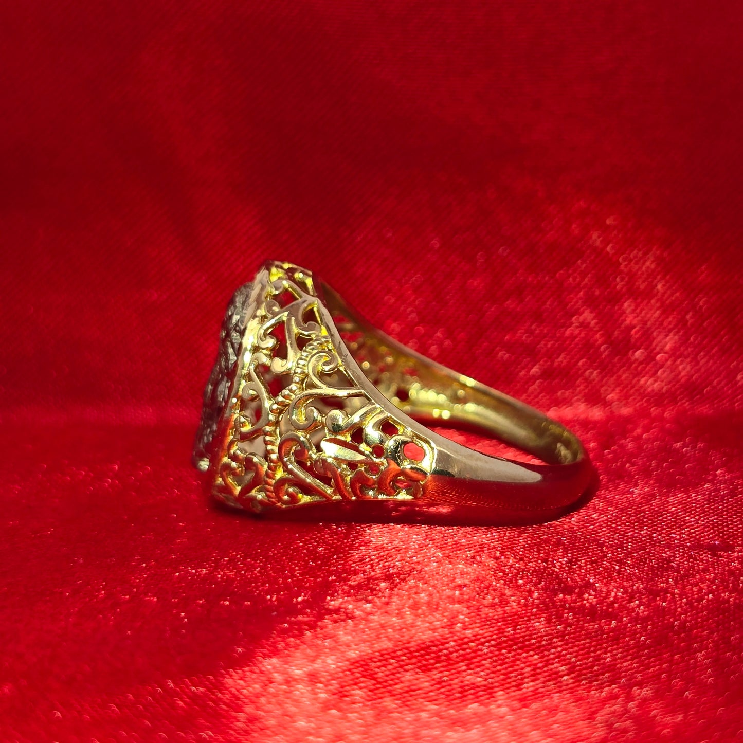 10K Luxury Gold Jesus Head Ring
