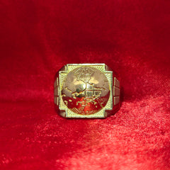 10K Gold World Map Ring – Global Statement Piece for Men