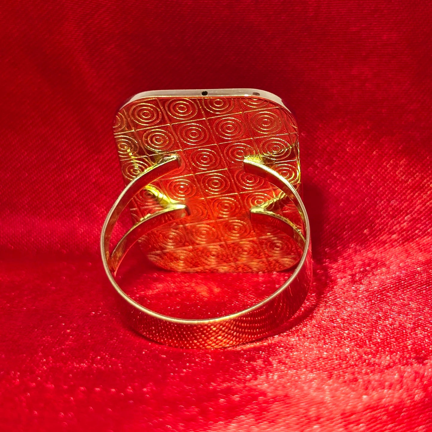 10K Two-Tone Gold Fortuna Ring – Bold Rectangle Statement Ring for Men