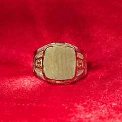10K Gold Men's Statement Ring – Engravable Personalized Jewelry