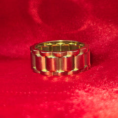 10K Gold Link Style Ring for Men – Classic Watch Band-Inspired Design
