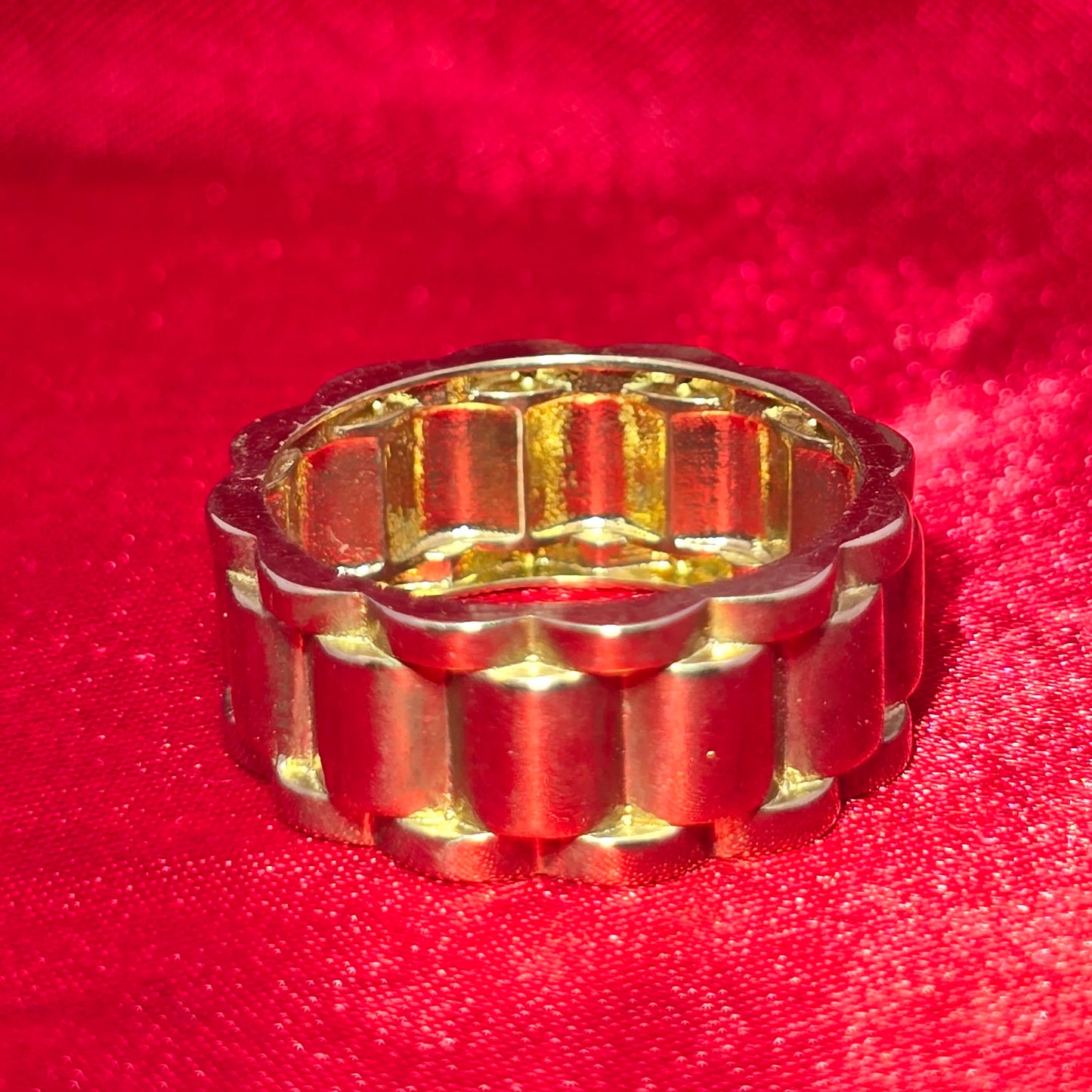 10K Gold Link Style Ring for Men – Classic Watch Band-Inspired Design