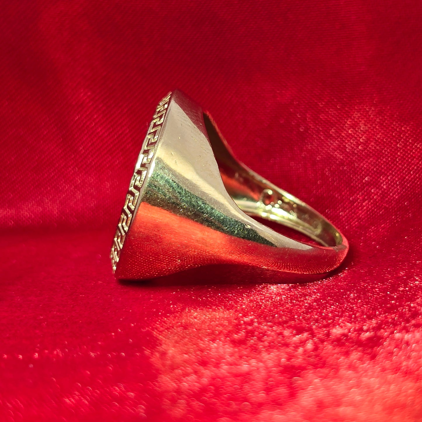 10K Gold Greek Coin Ring for Men – Bold Medallion Style Statement