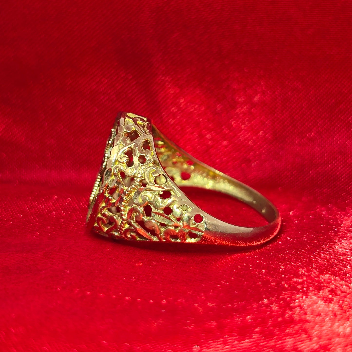 10K Gold Cross Ring for Men – Luxury Religious Statement Ring