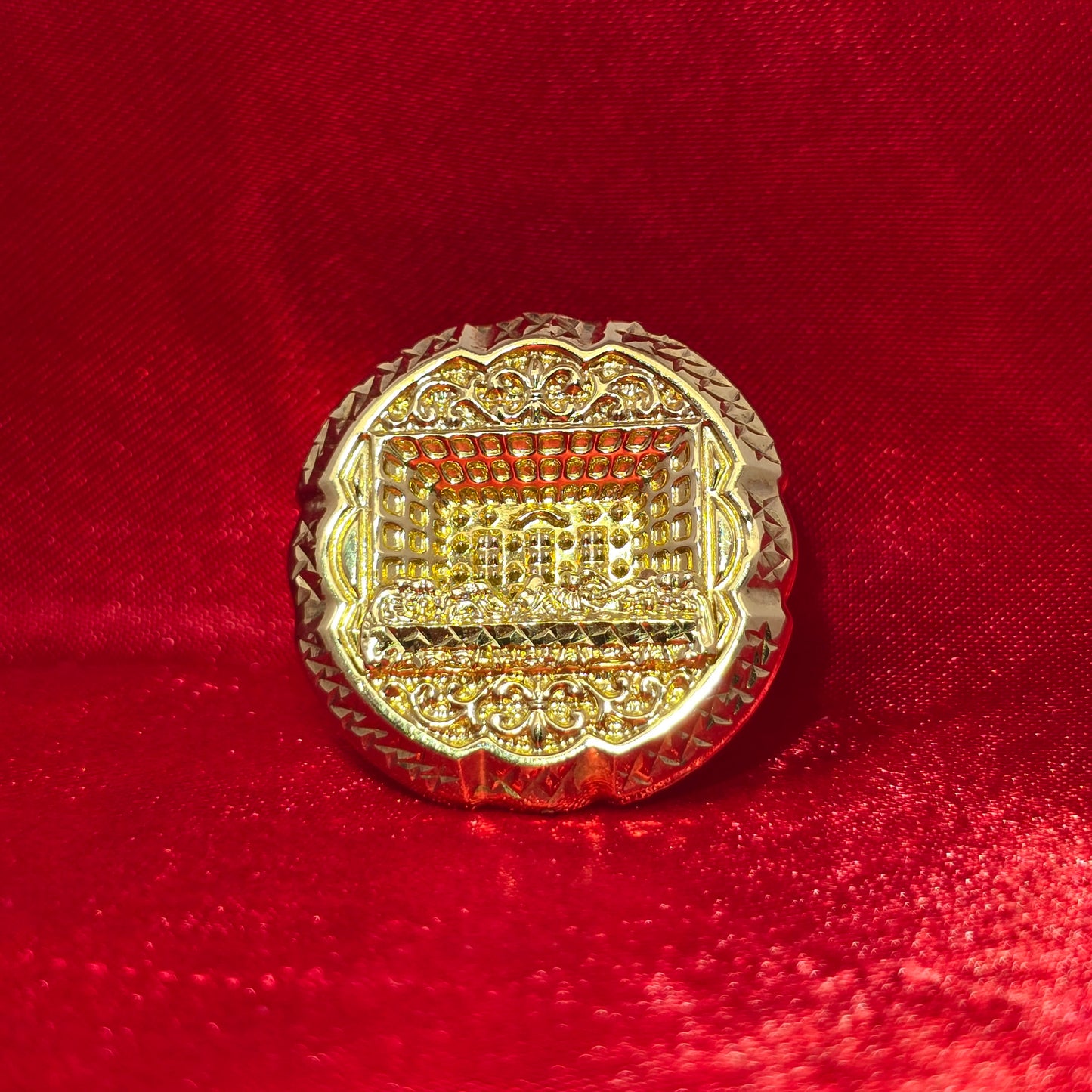 10K Gold Last Supper Ring – Round Apostles Religious Ring for Men