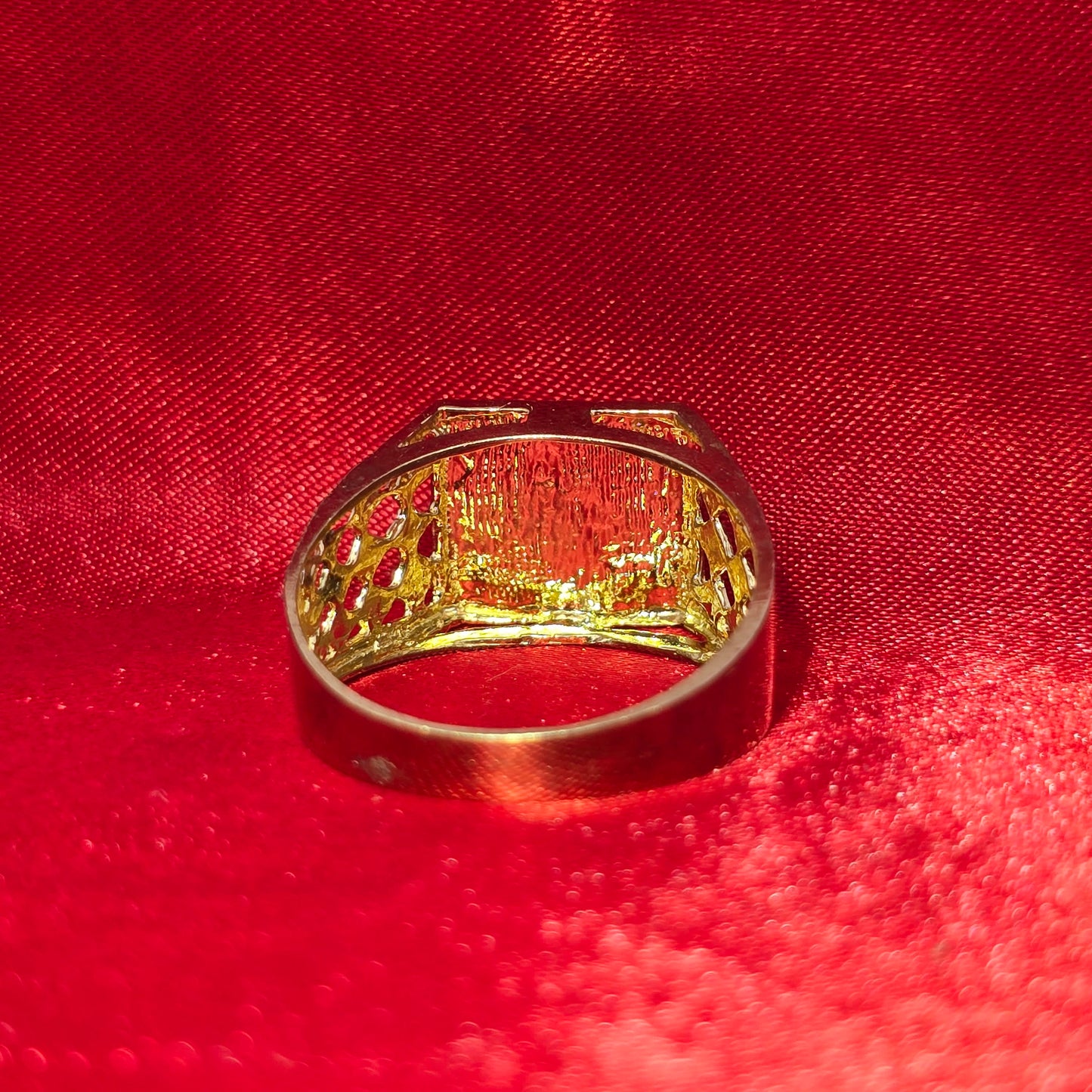 10K Mens Initial "D" Gold Ring