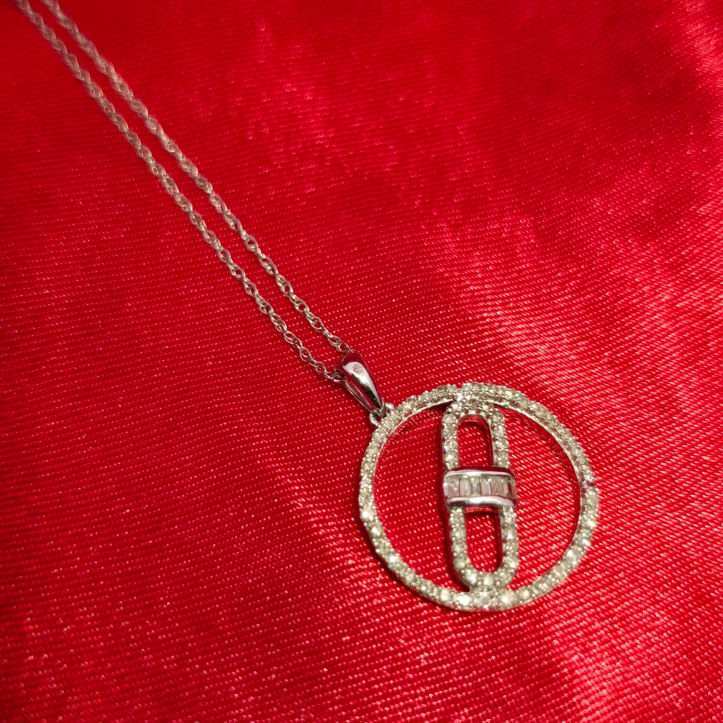 10K White Gold Farandole Pendant with 0.50 CTW Natural Diamonds & Twisted Curb Chain | Women’s Necklace