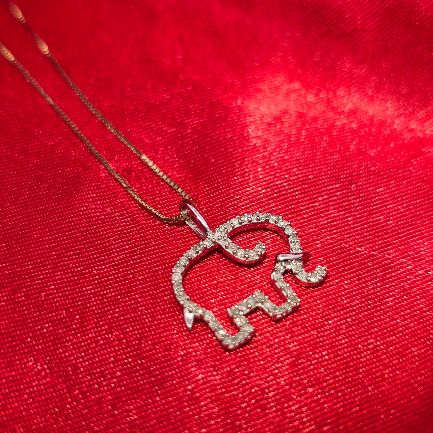 10K Yellow Gold Diamond Elephant Pendant | Baby Gift Necklace 0.16 CTW