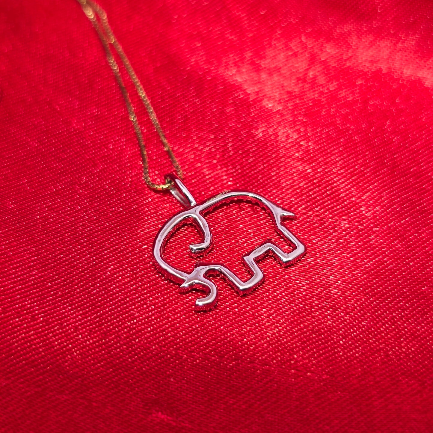 10K Yellow Gold Diamond Elephant Pendant | Baby Gift Necklace 0.16 CTW
