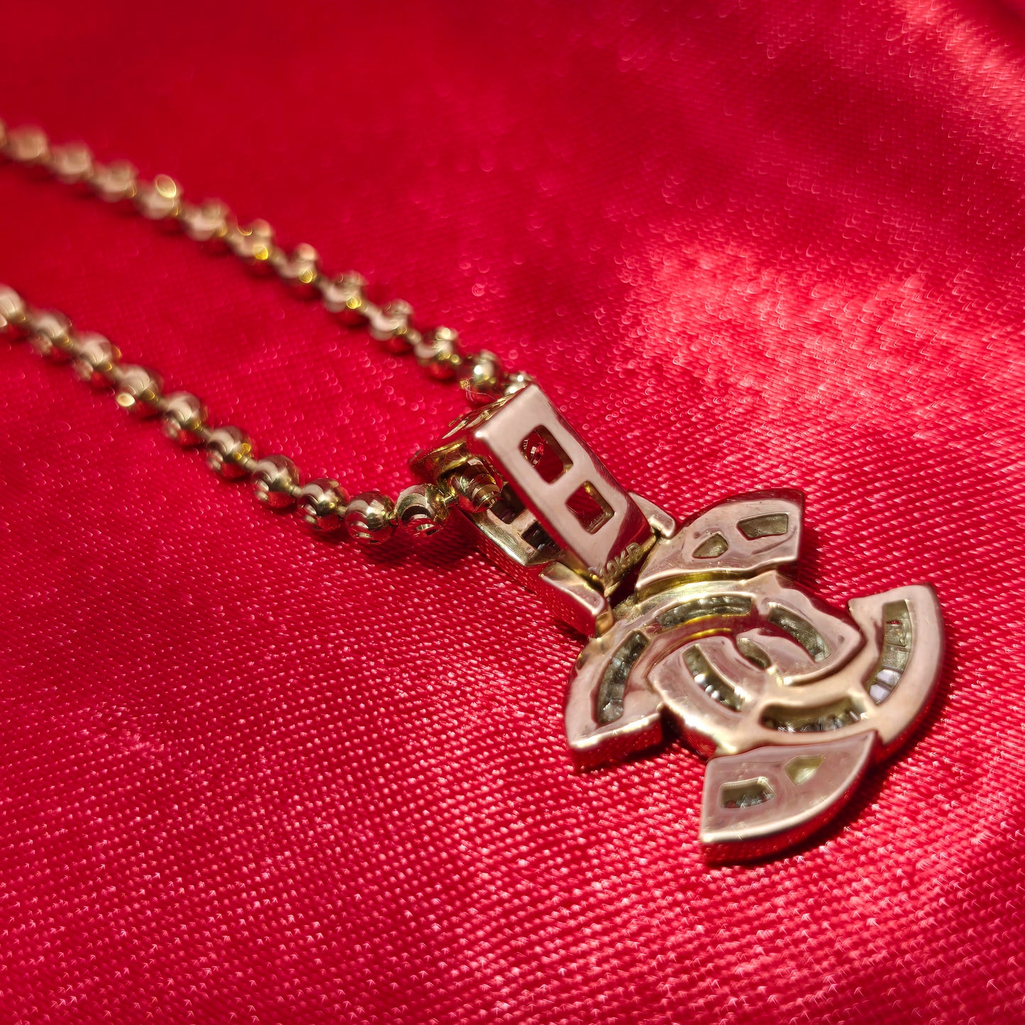 10K Yellow Gold Diamond Double-C Pendant Necklace | Chanel-Inspired | 1.50 CTW