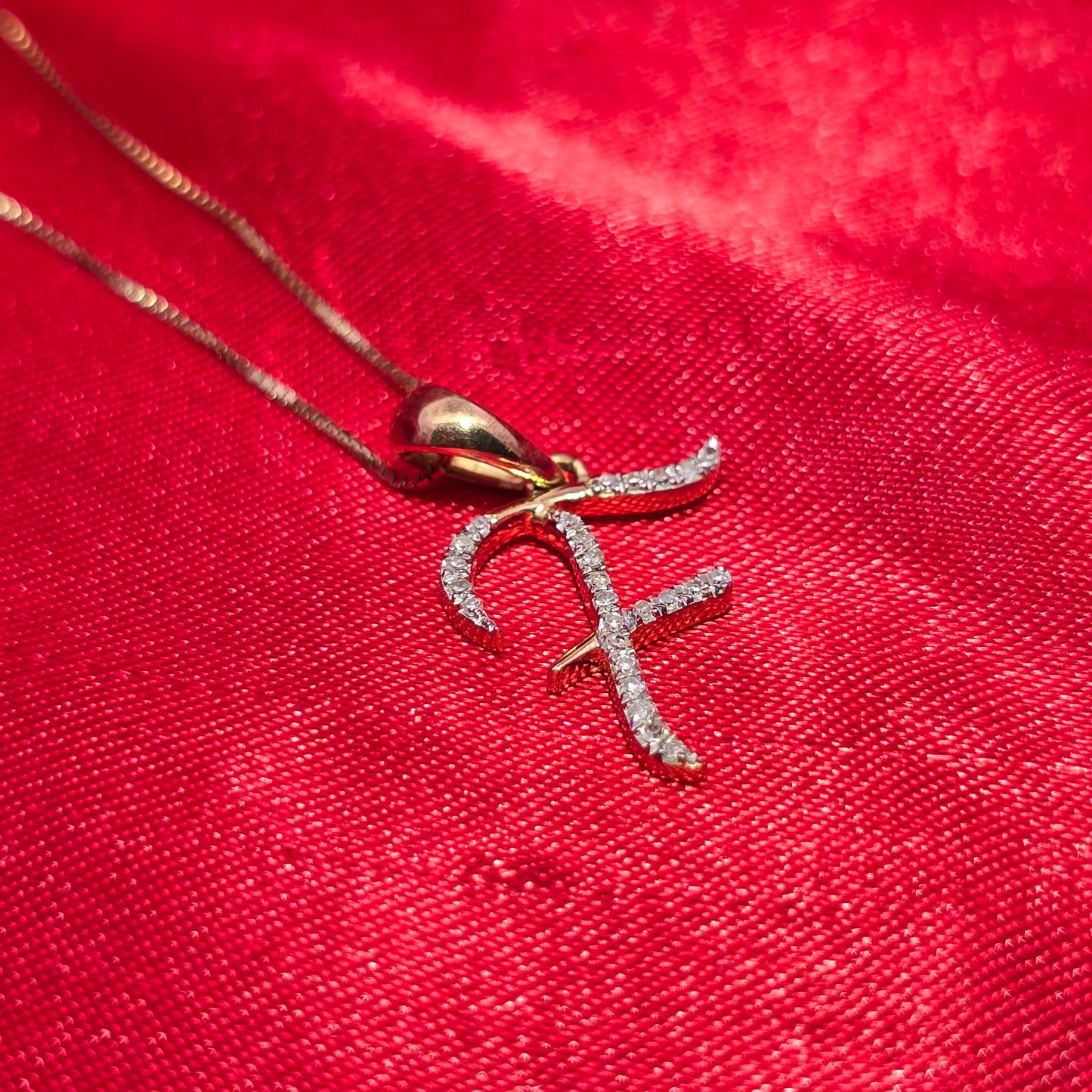 10K Yellow Gold Diamond "F" Initial Pendant Necklace – 1/12 CTW | Elegant Personal Jewelry | Jewelry Palace