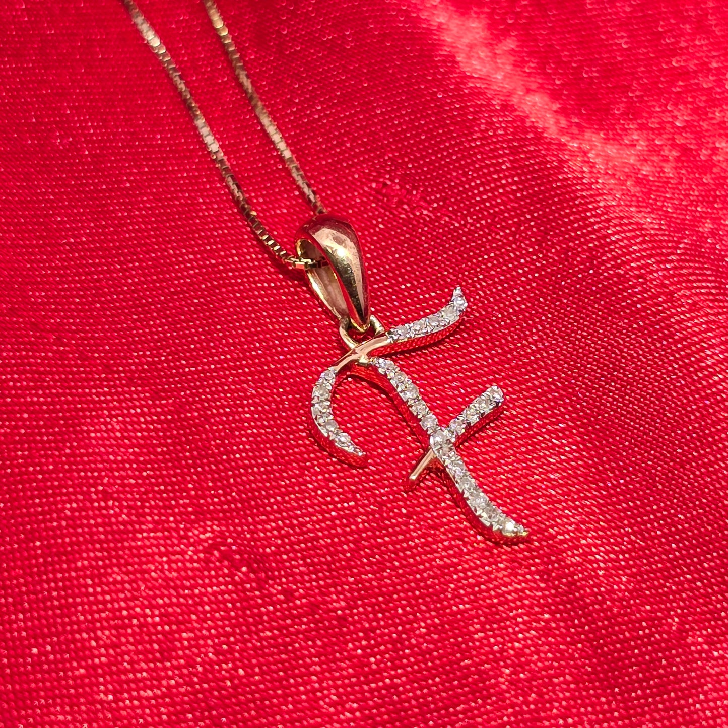 10K Yellow Gold Diamond "F" Initial Pendant Necklace – 1/12 CTW | Elegant Personal Jewelry | Jewelry Palace