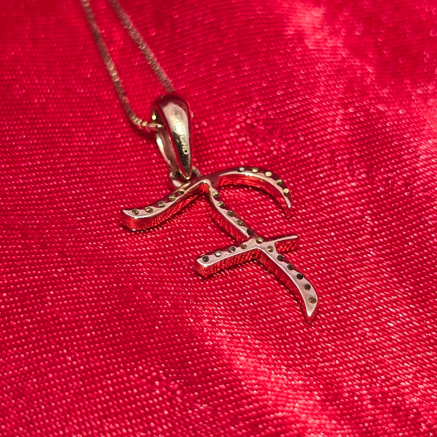 10K Yellow Gold Diamond "F" Initial Pendant Necklace – 1/12 CTW | Elegant Personal Jewelry | Jewelry Palace