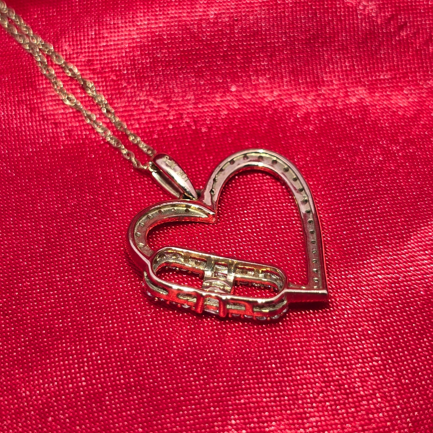 10K Yellow Gold Diamond Heart Necklace for Women | 0.35 CTW