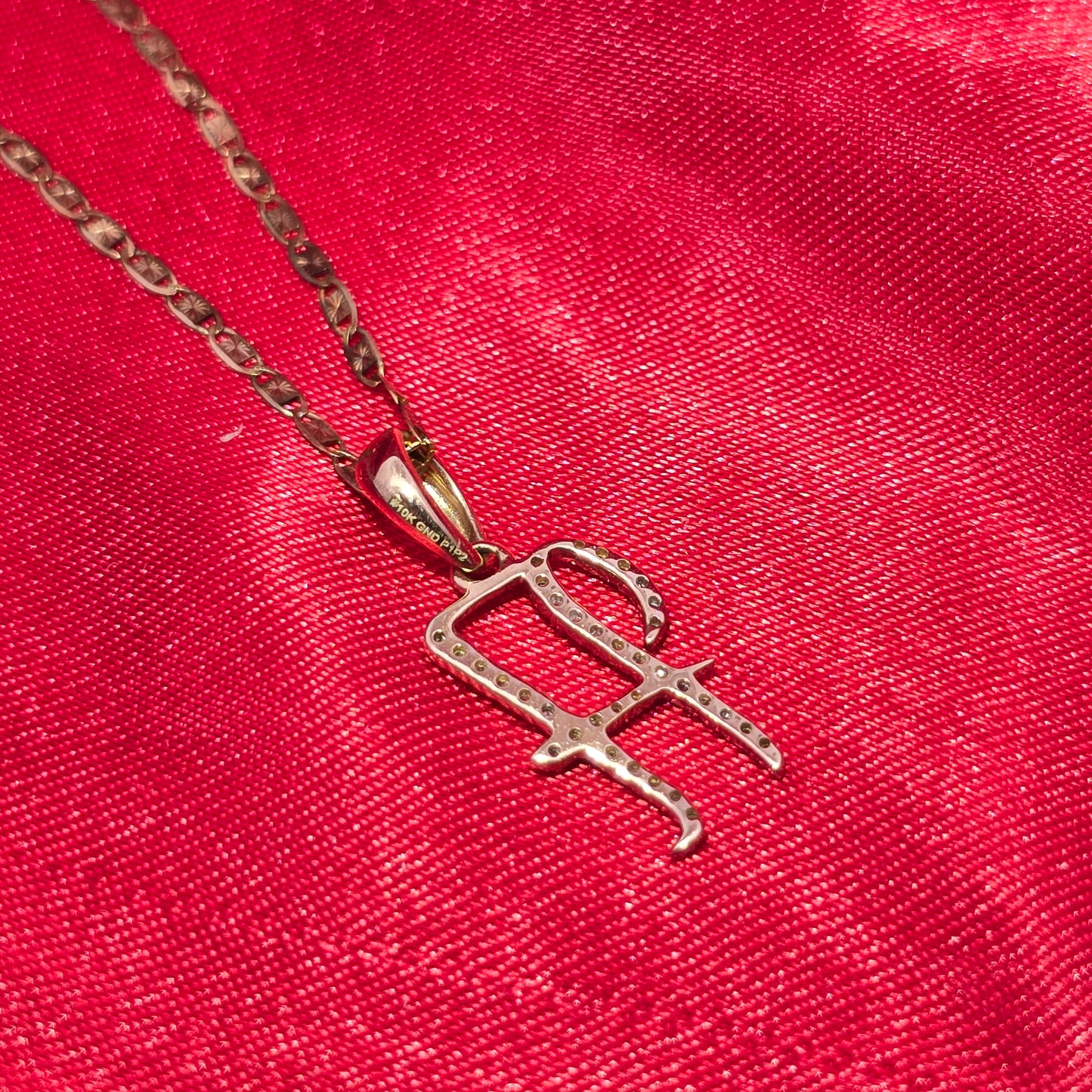 10K Yellow Gold Diamond "H" Initial Pendant Necklace for Women | 0.15 CTW