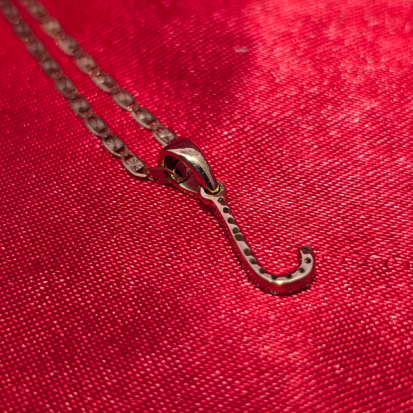 10K Yellow Gold Diamond "J" Initial Pendant With Link Chain | 1/2 CTW