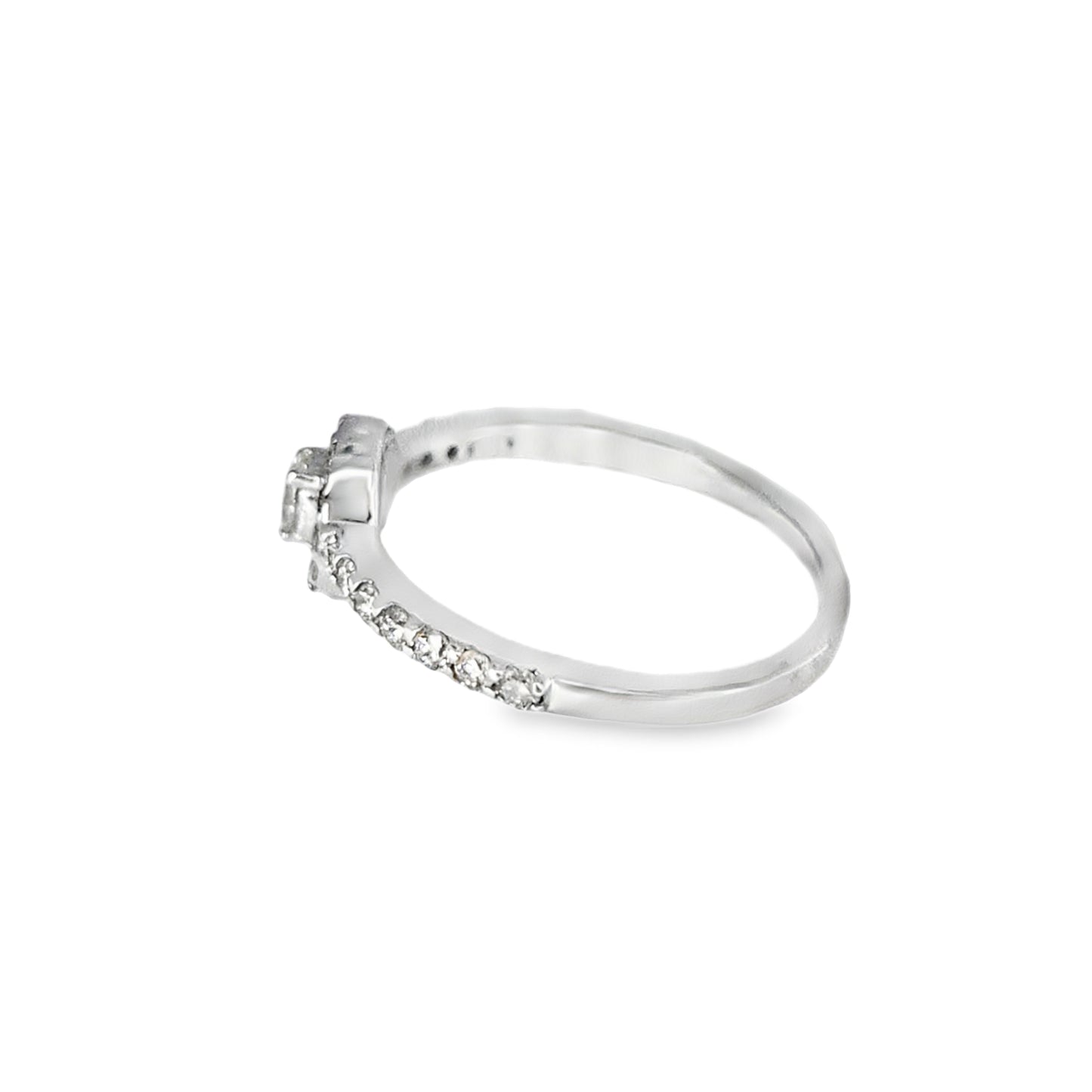 14k White Gold Diamond Promise Ring 0.50 ctw