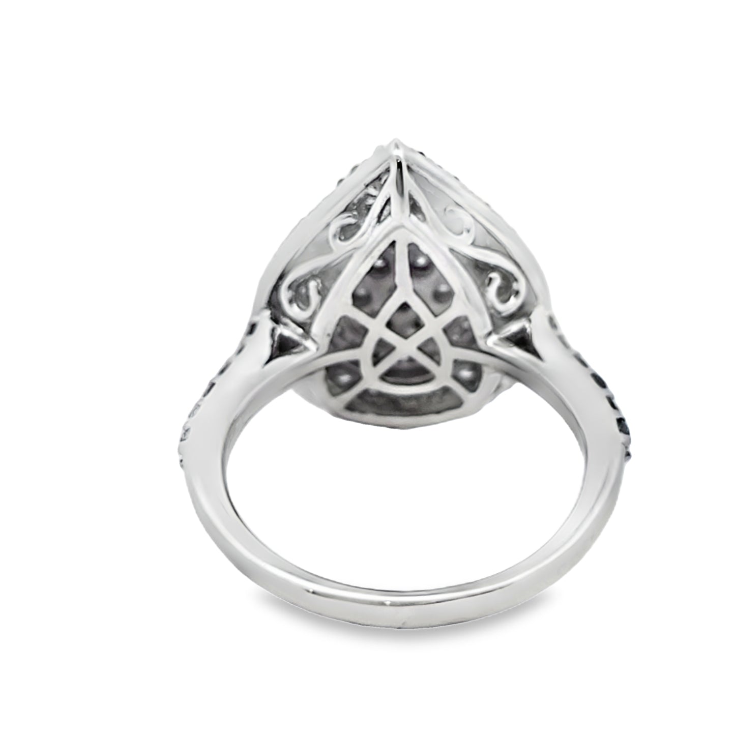 10k White Gold Diamond Pear Shaped Ring 1.00 ctw