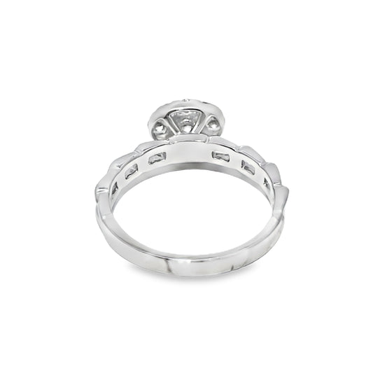 14K White Gold Diamond Chain Link Band Ring 0.51 ctw LGD
