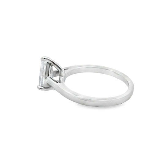14K White Gold Lab Grown Diamond Ring with Pear Cut Diamond 1.00 ctw