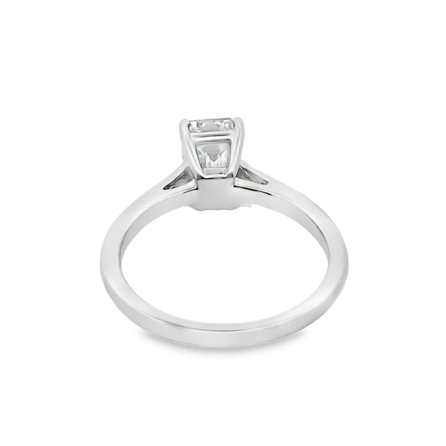 14k White Gold Lab grown Diamond Emerald Cut Diamond Solitaire Ring 1.50 ctw