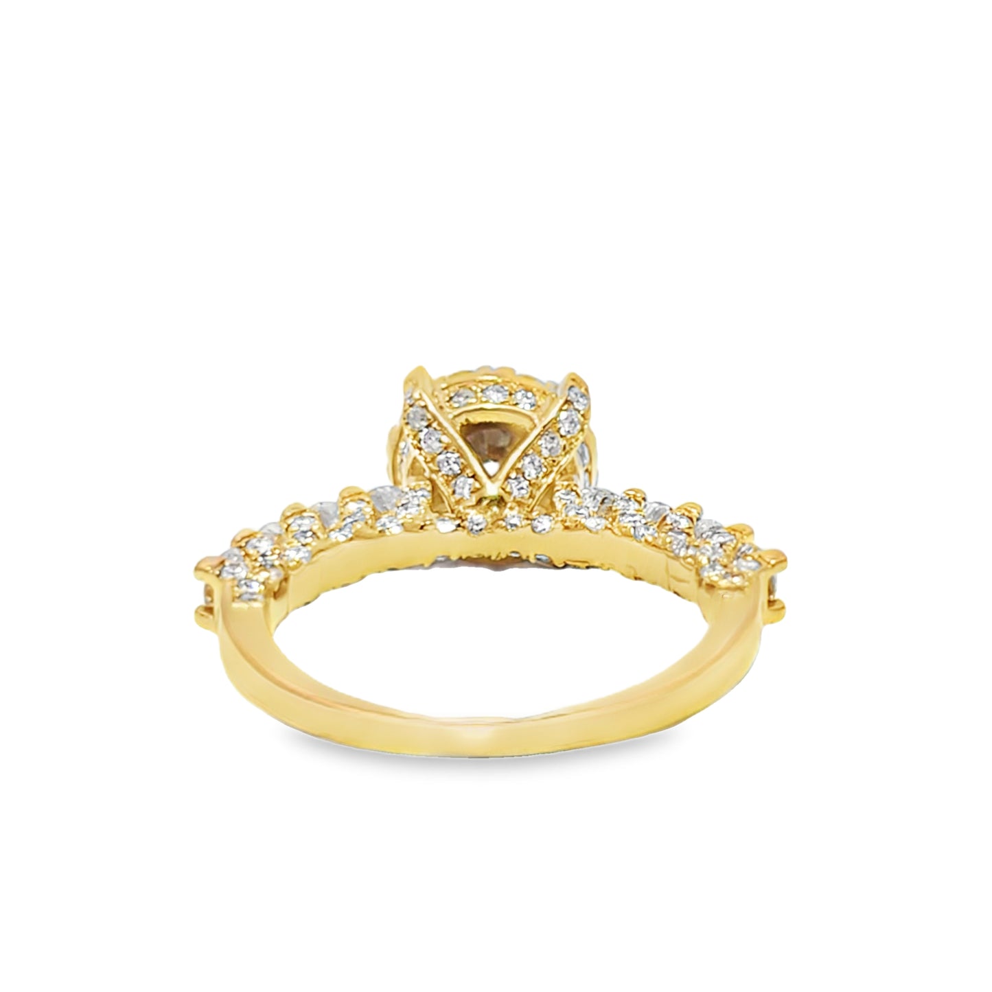 10K Yellow Gold Diamond Ring 2.44 ctw | Round Cut Cluster Design – Jewelry Palace Lithonia GA