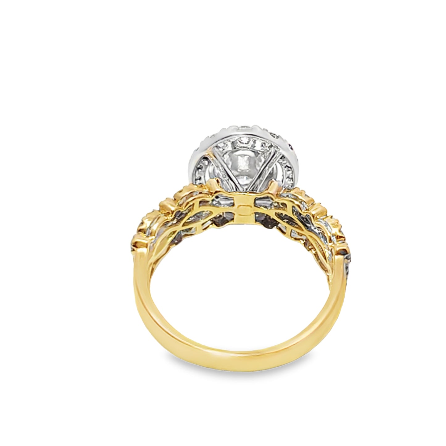 14K Yellow Gold Oval Cut Diamond Engagement Ring 2.51 ctw | Luxury Bridal Set – Jewelry Palace Lithonia GA