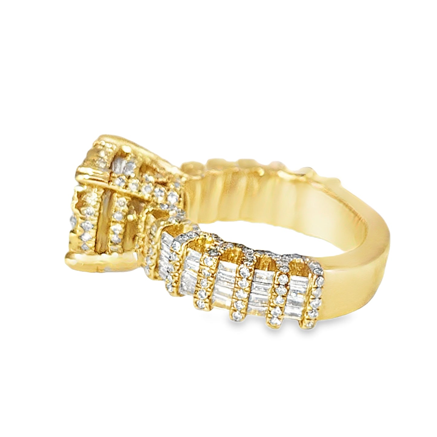 10K Yellow Gold Diamond Cluster Ring 3.54 ctw | Round Cut Statement Ring – Jewelry Palace Lithonia GA